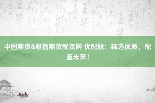 中国期货&股指期货配资网 优配股：精选优质，配置未来！